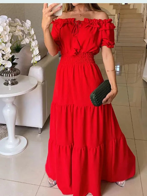 Women's Boho Maxi Dress Elegant Summer Beach Party Dress