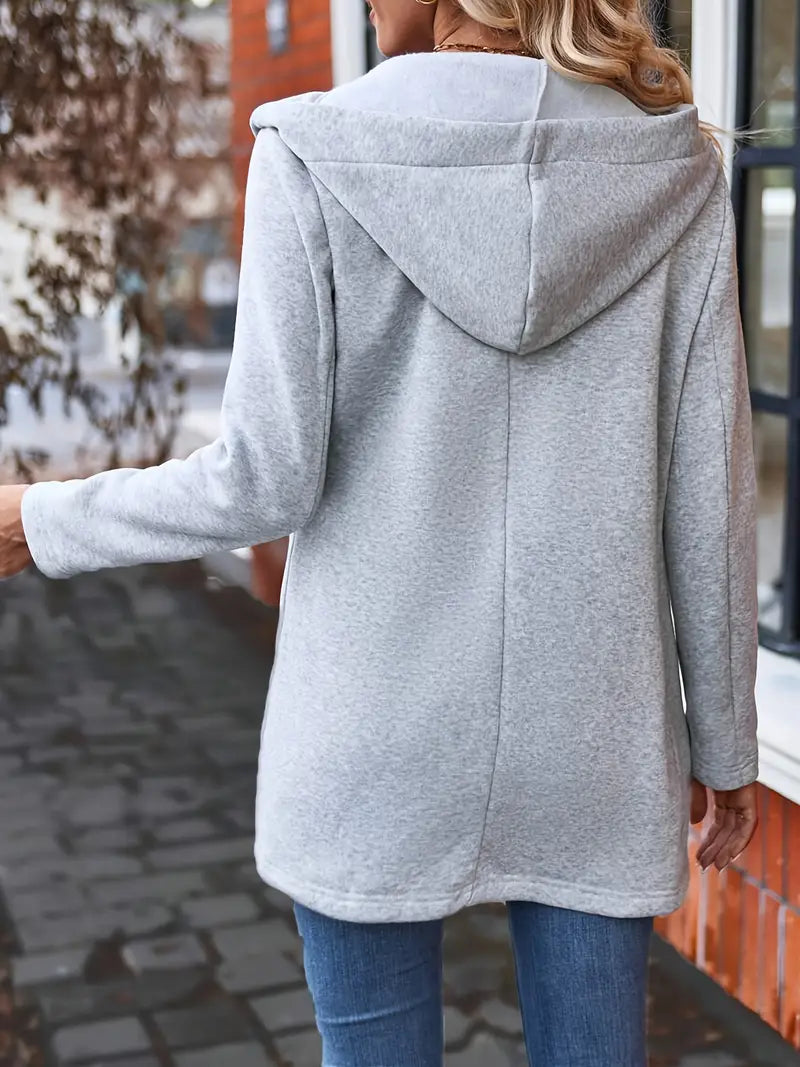 Women's casual zip-up hoodie jacket with pockets
