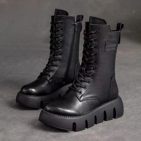 Women's thick-soled vintage boots