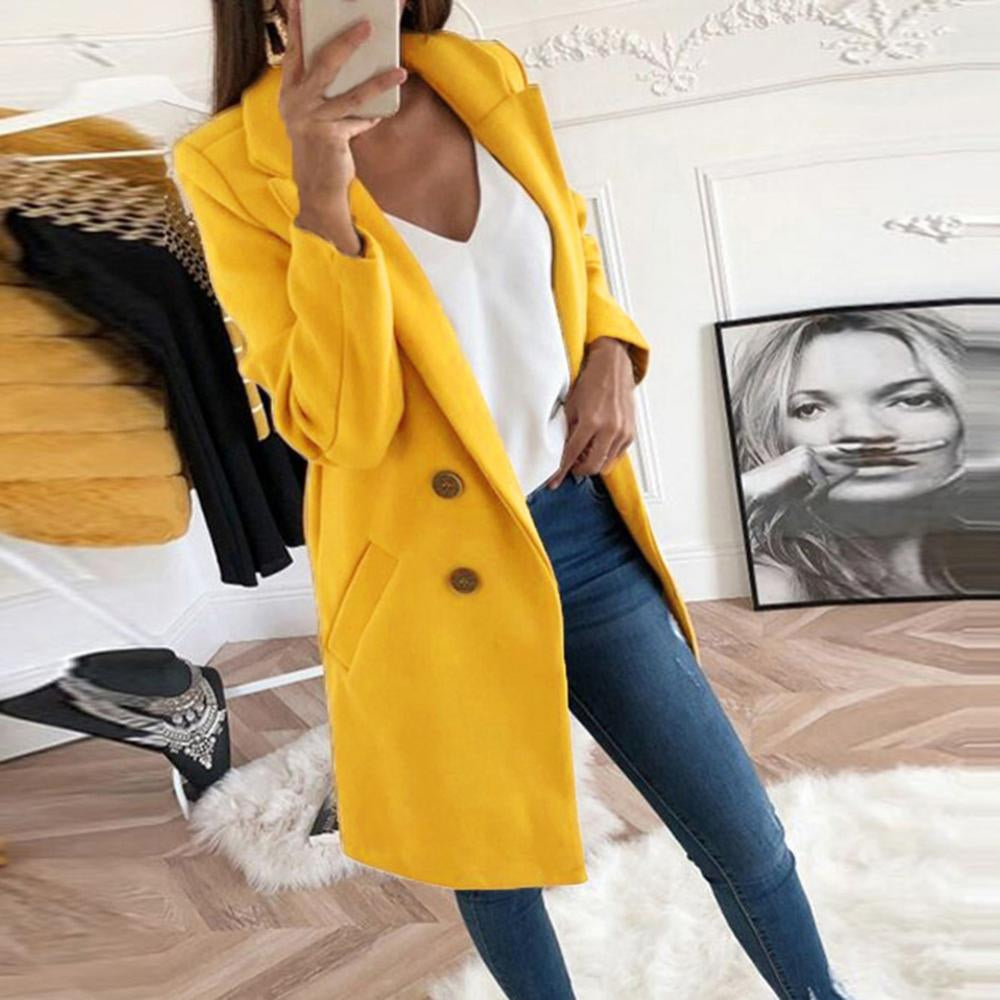 Nicolette - collar mid-length double-breasted coat