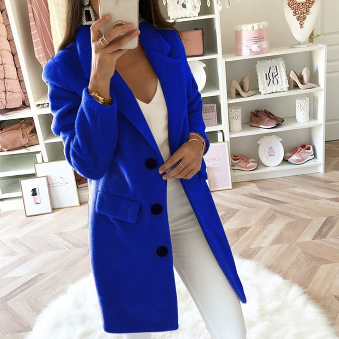 Women's mid-length double-breasted coat