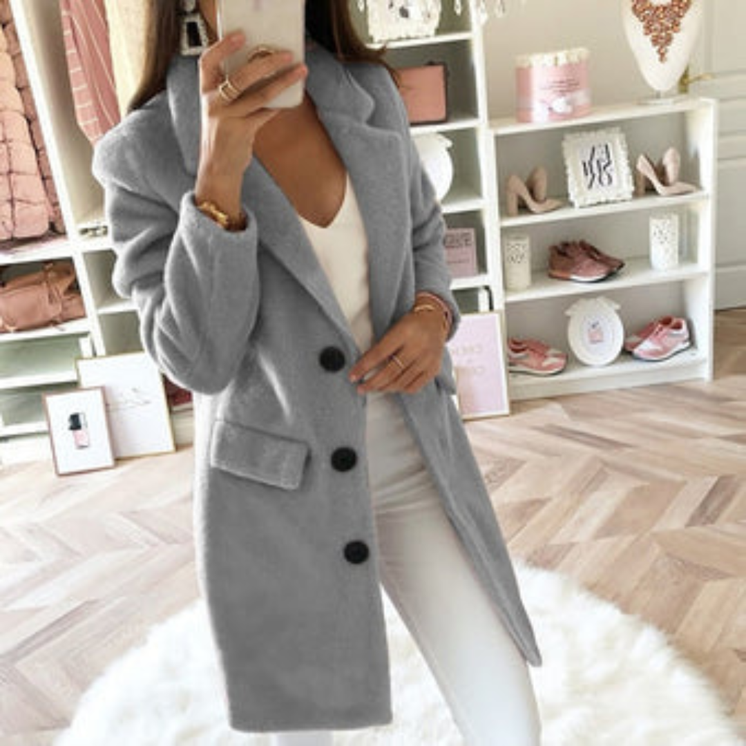 Women's mid-length double-breasted coat