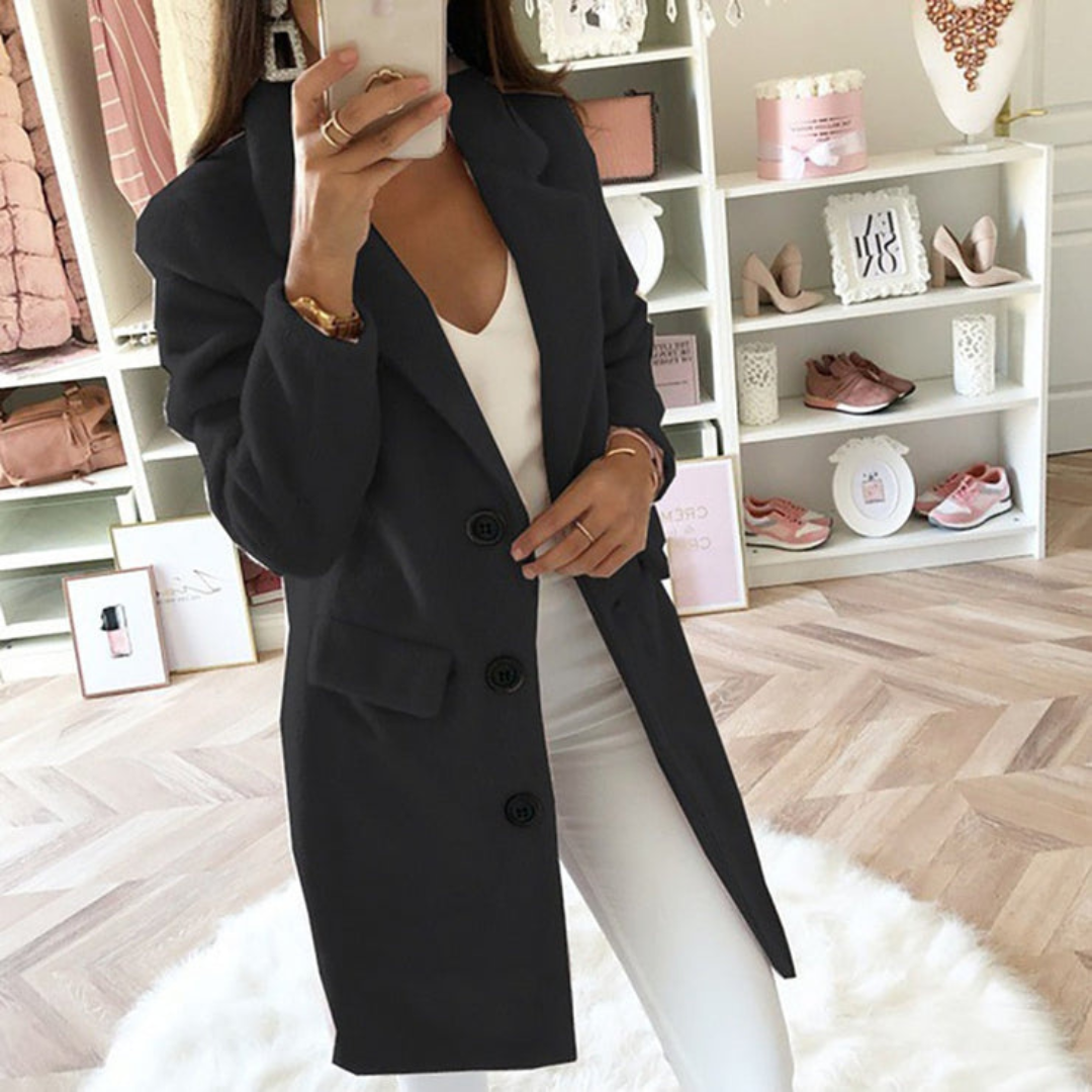 Women's mid-length double-breasted coat