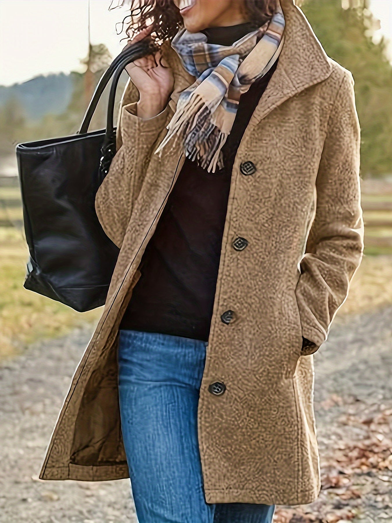 Women's woolen coat mid-length autumn winter