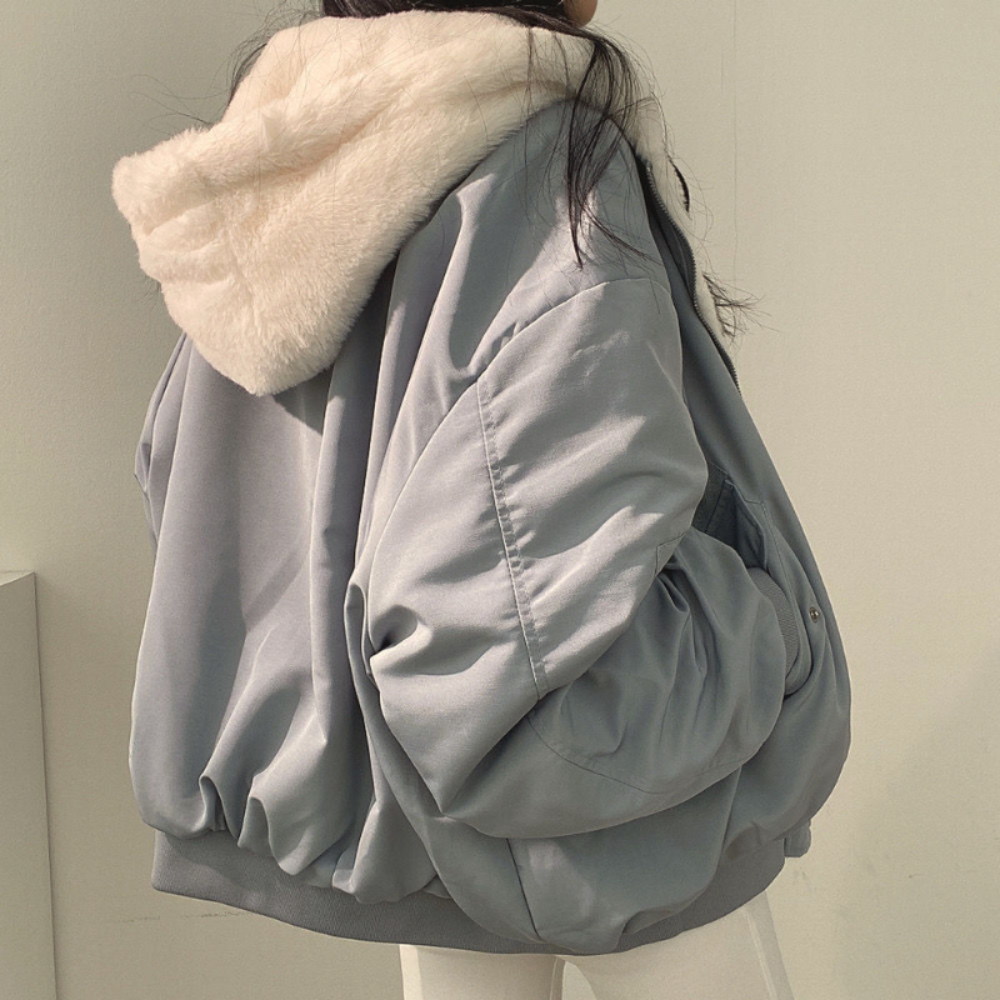 Women's loose fit thickened wool-like coat