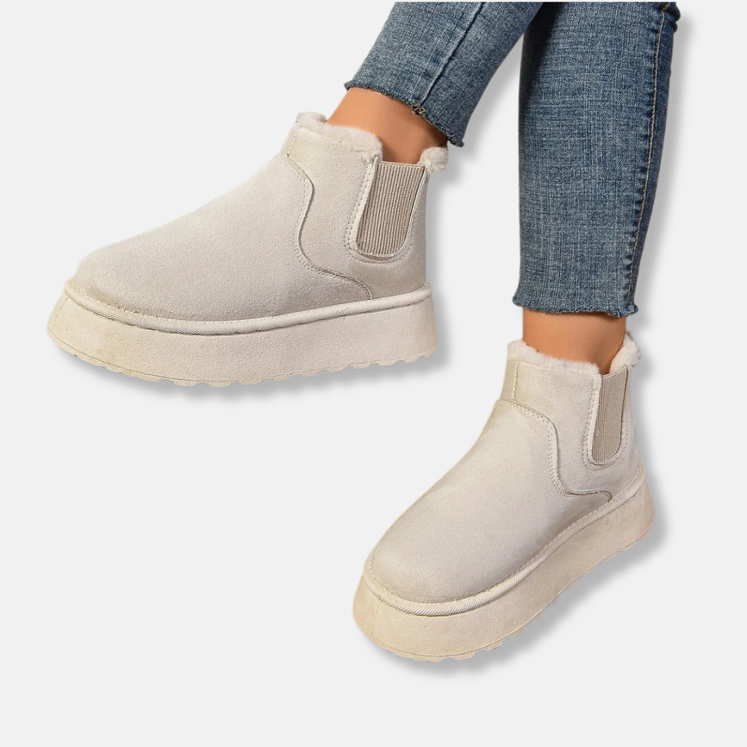 Chunky Platform Faux Suede Chelsea Boots