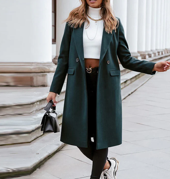 Marina - single-breasted long trench coat