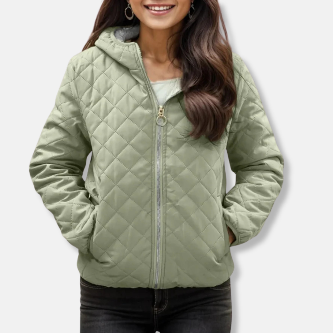 Relaxed Fit Hooded Quilted Jacket