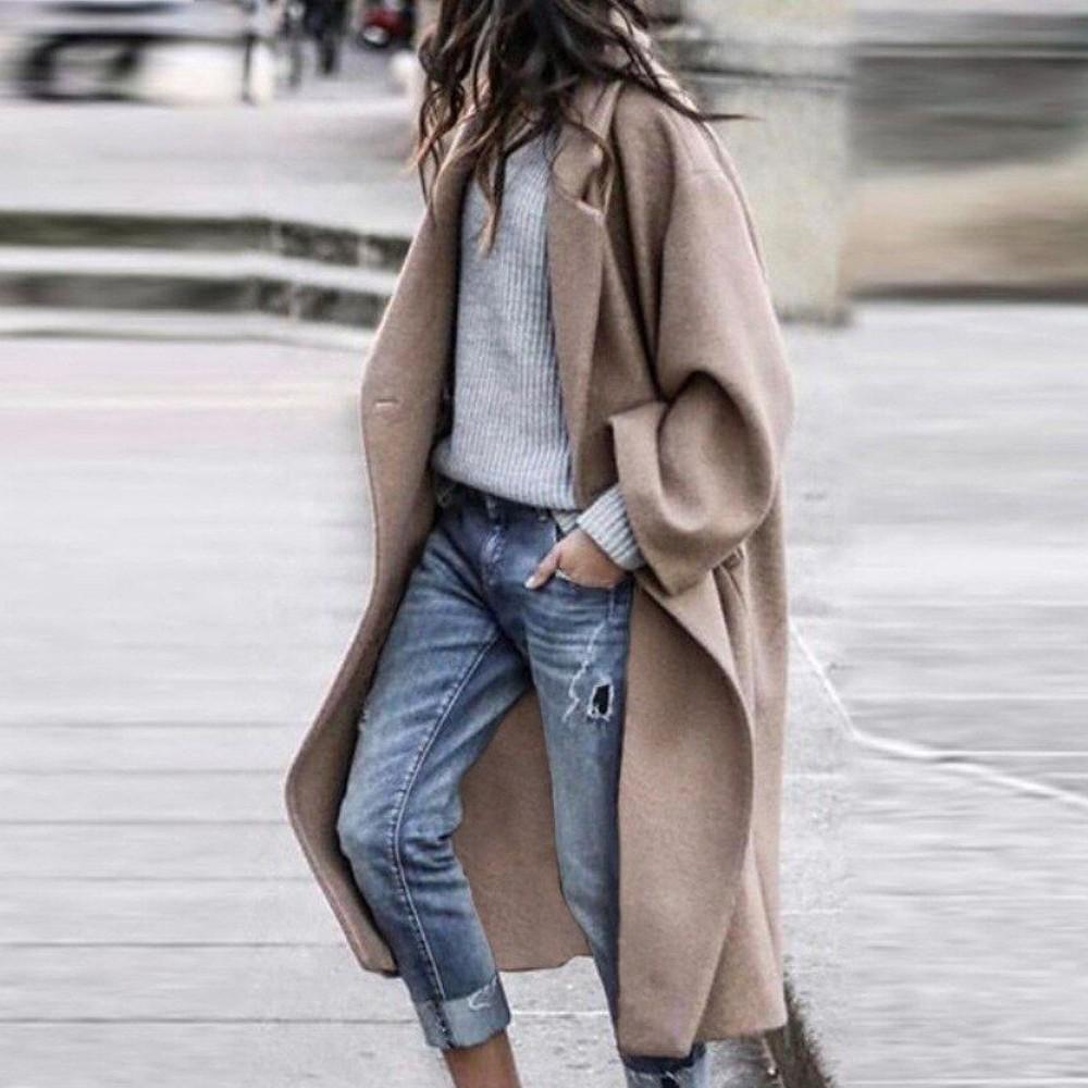 Olivia Oversized Trench Coat | Button Front Pockets Coat