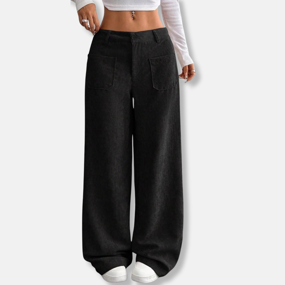 Corduroy High Waist Wide Leg Pants