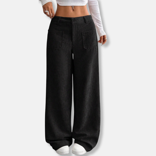 Corduroy High Waist Wide Leg Pants