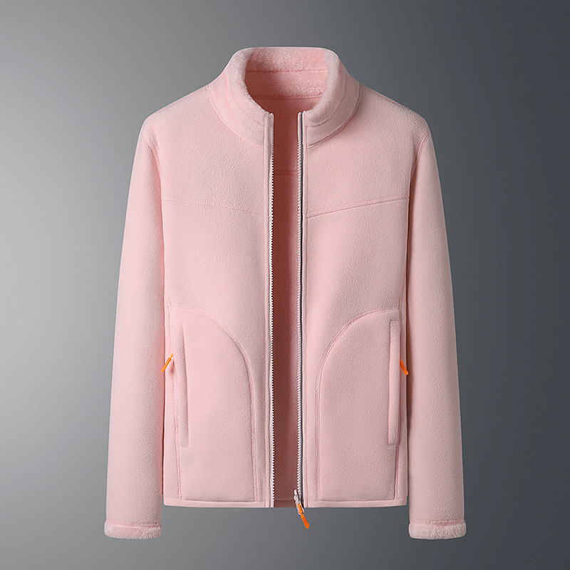 Velvet double-sided polar fleece cardigan jacket for women