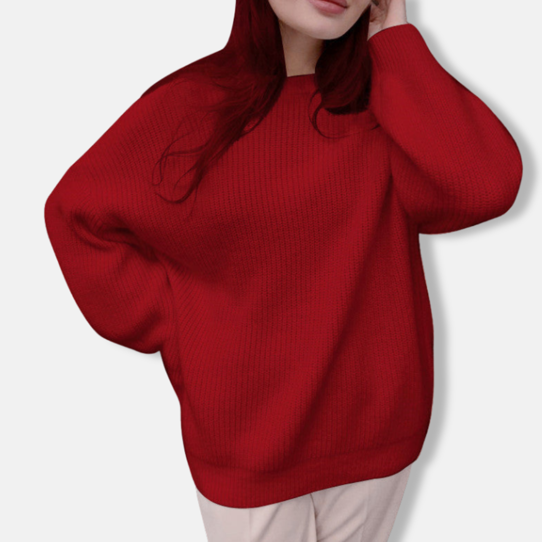 Soft Knit Oversized Crew Neck Sweater