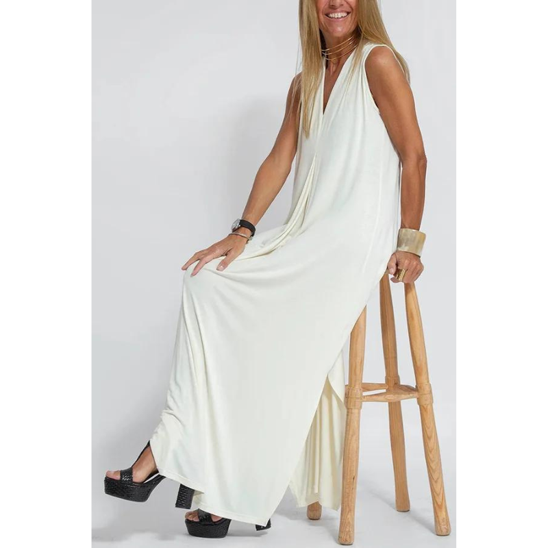 Women's Maxi Dress - Sleeveless V-Neck - Flowy Loose Fit - Elegant & Breathable