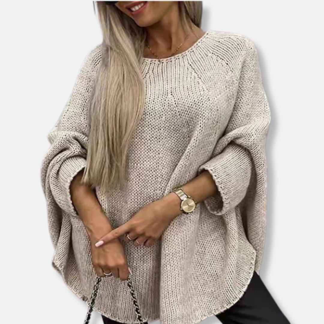 Wool Blend Oversized Batwing Sweater Tunic