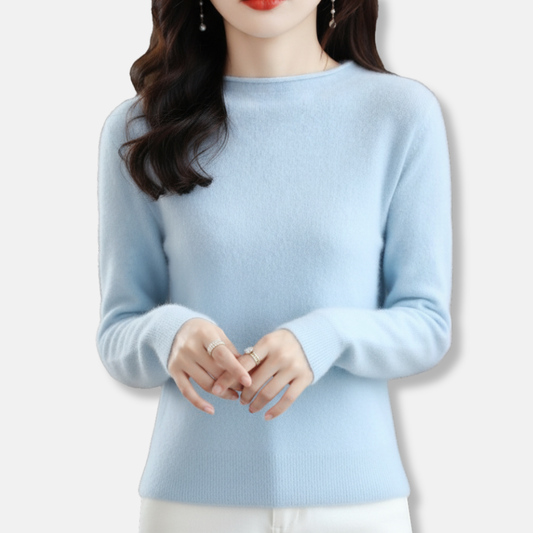 Amelia Relaxed Fit Pullover Sweater | Crewneck Long Sleeve Sweater