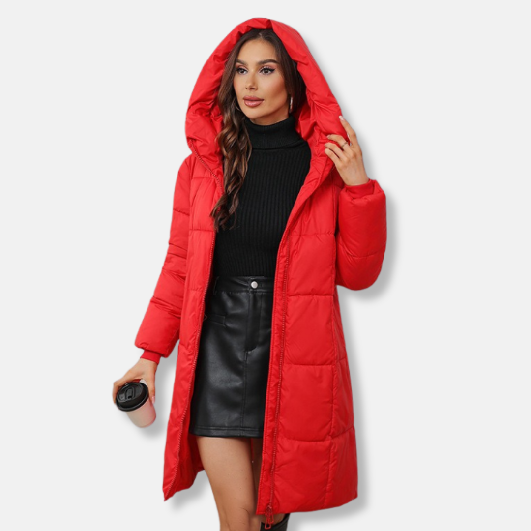 Quilted Insulated Slim Fit Hooded Coat