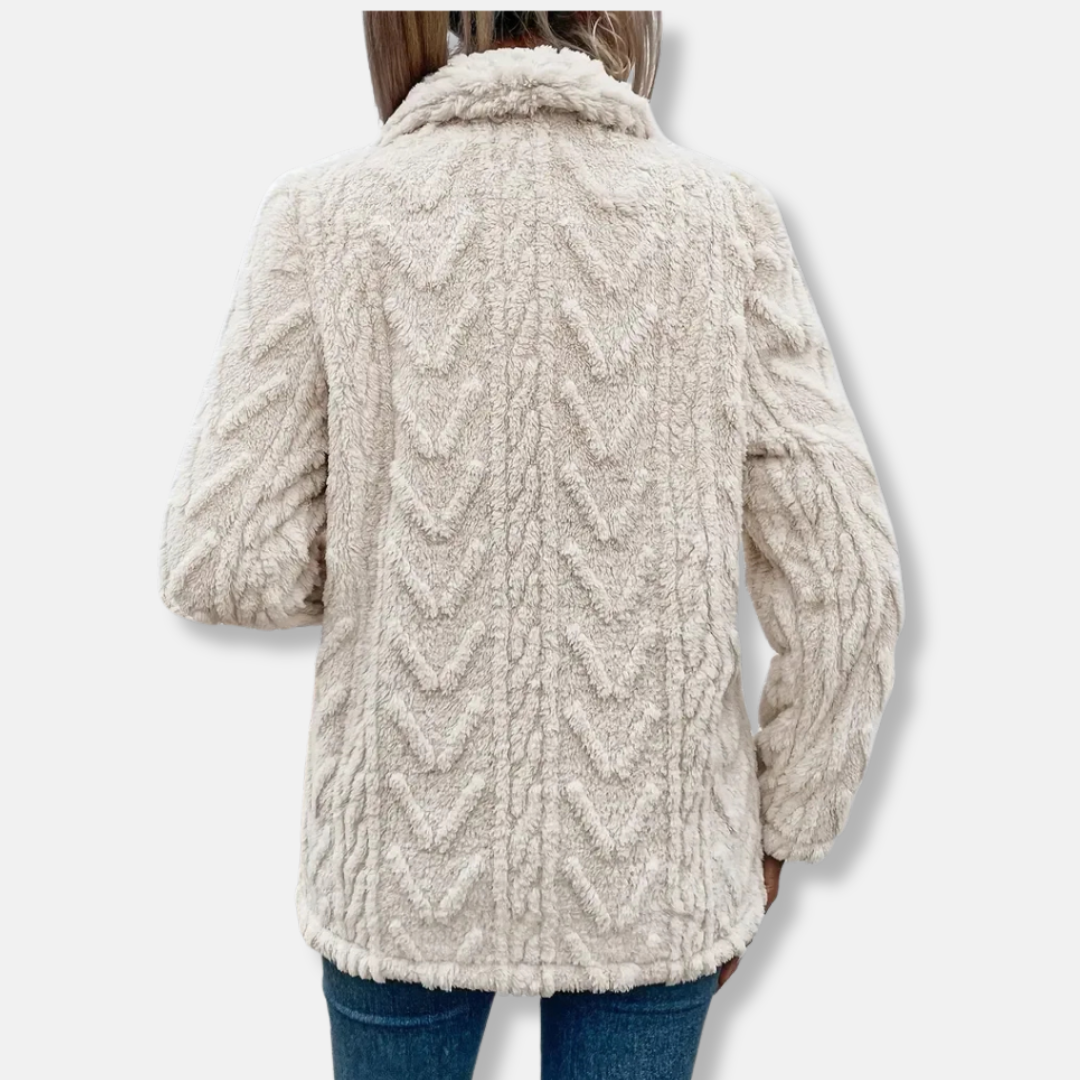 Relaxed Fit Fleece Shawl Collar Jacket