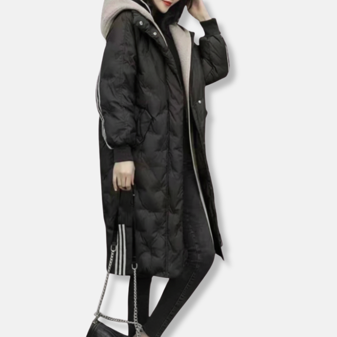 Olivia Long Padded Coat | Oversized Hooded Maxi-Length Coat