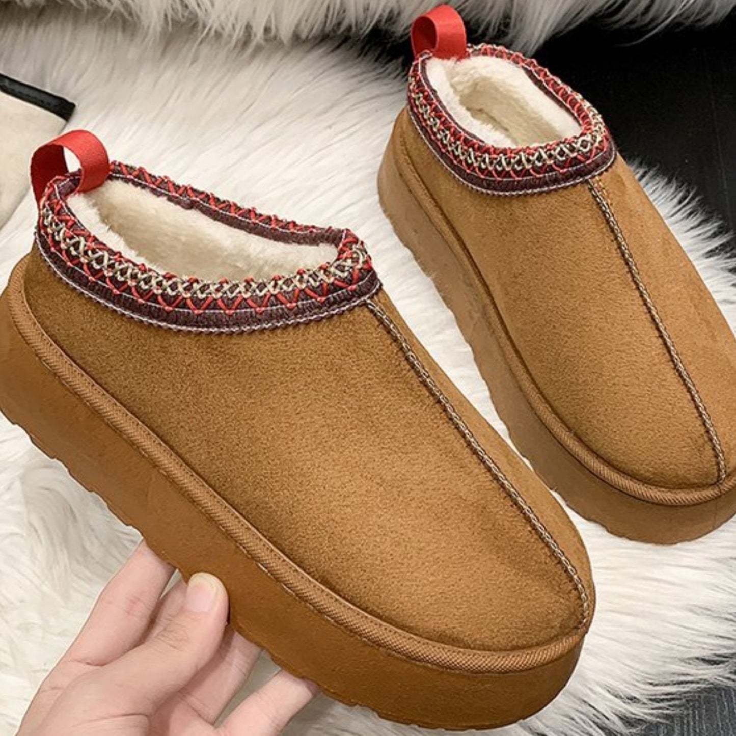Women's thick-soled snow sheepskin boots
