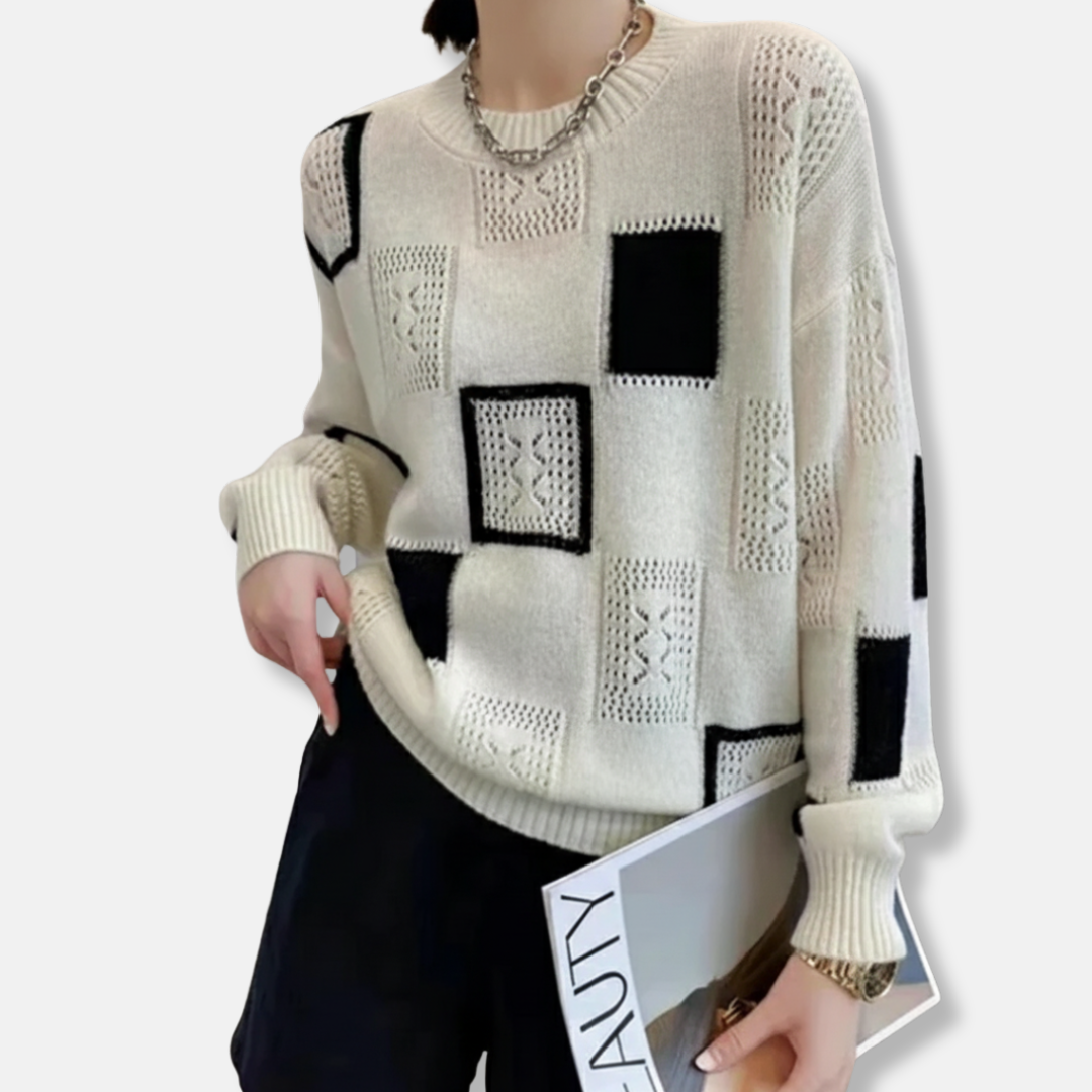 Amelia Wool Pullover Sweater | Relaxed Fit Crewneck Sweater