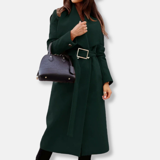 Wool Blend Tailored Relaxed Fit Longline Coat