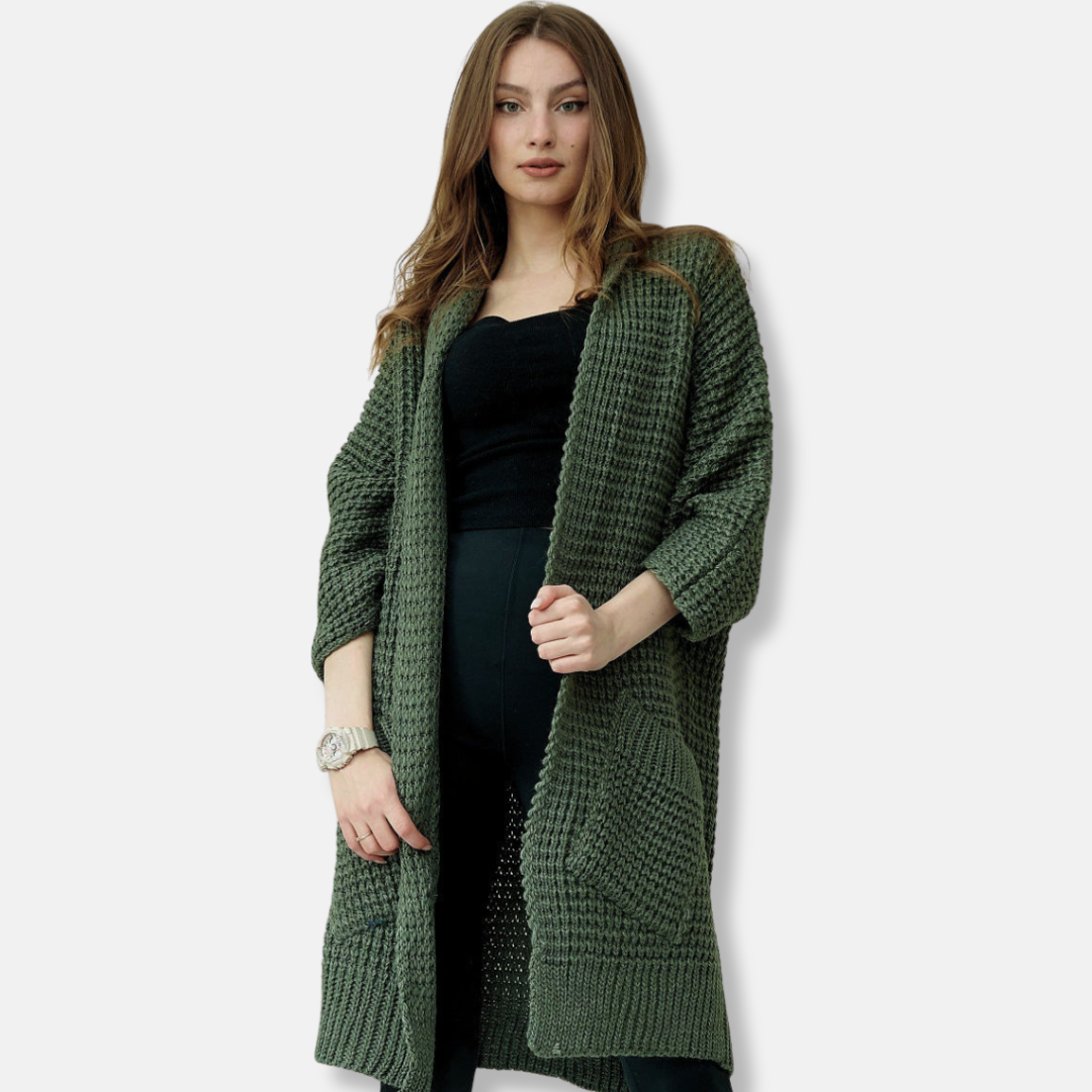 Chunky Wool Blend Oversized Knitted Coat