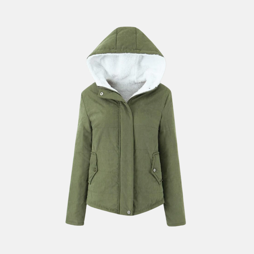 Quilted Fleece Lined Hooded Jacket