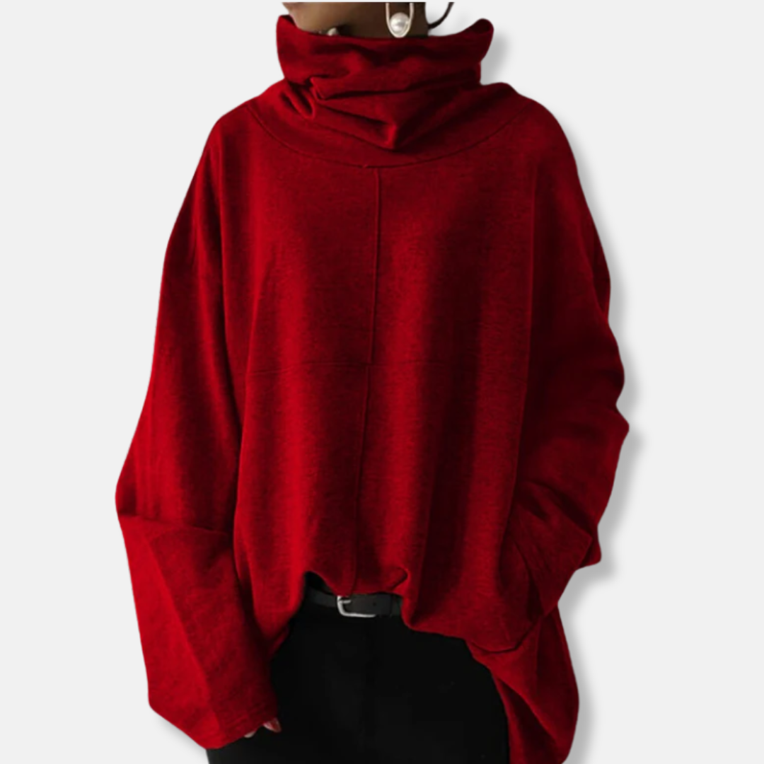 Relaxed Fit Cowl Neck Oversized Sweatshirt