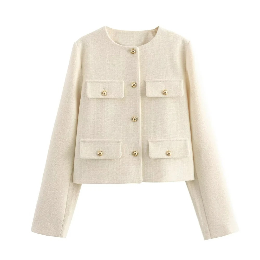 Women's flap pocket short jacket