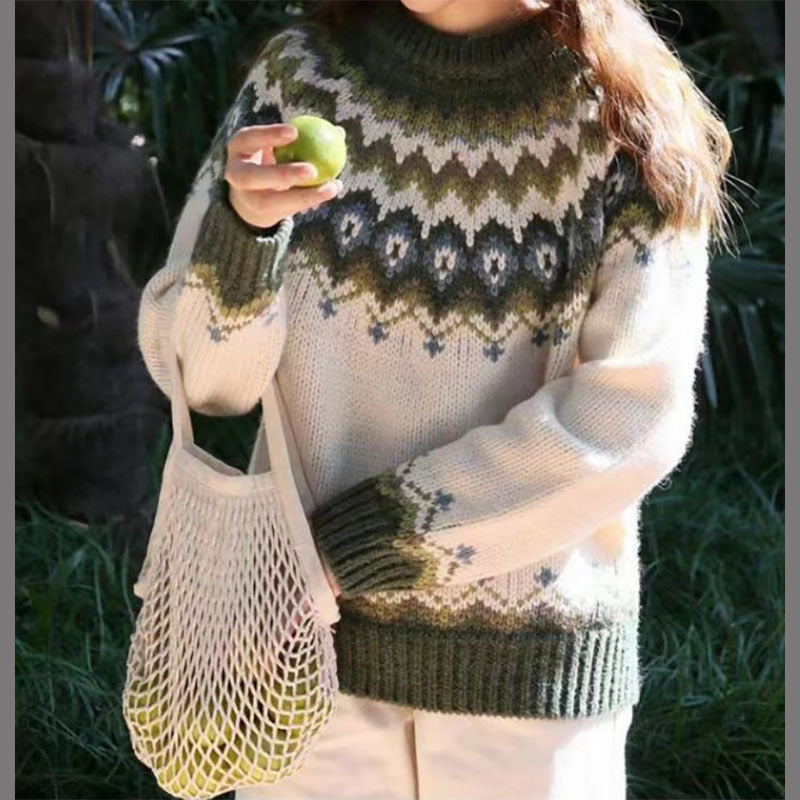 Women's thick jacquard sweater