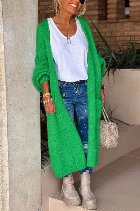 Women's long sleeved elegant knitted coat