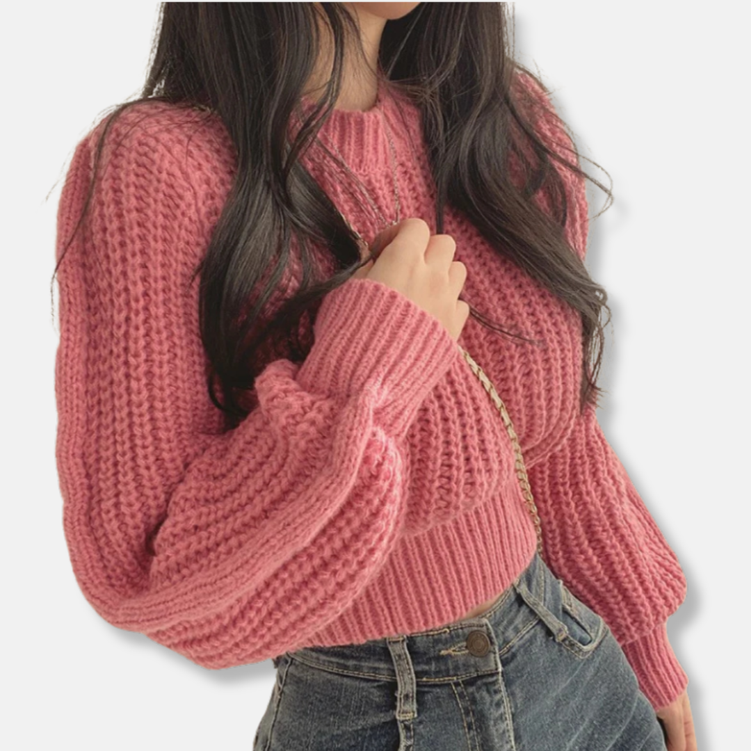 Chunky Knit Relaxed Fit Crew Neck Sweater