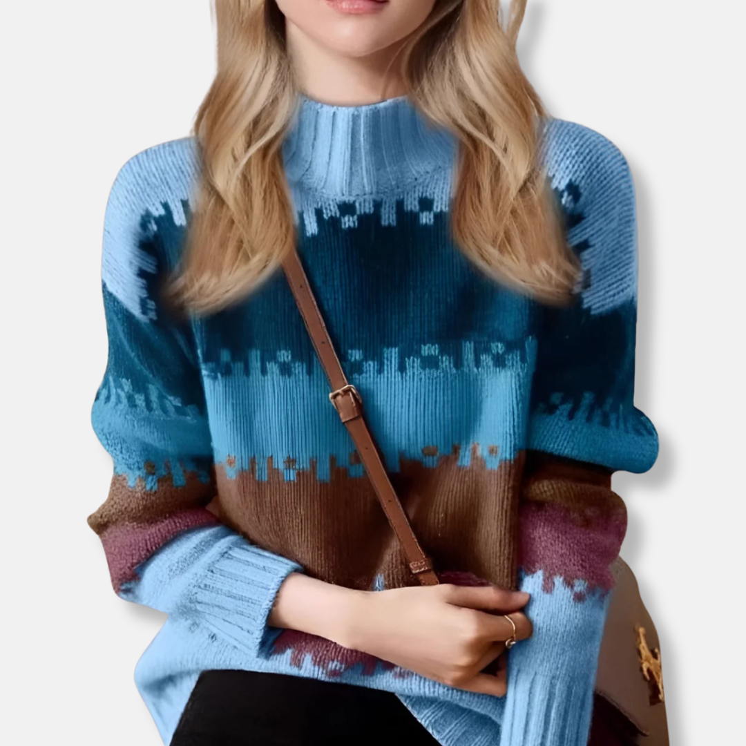Knit Relaxed Fit Mock Turtleneck Sweatshirt