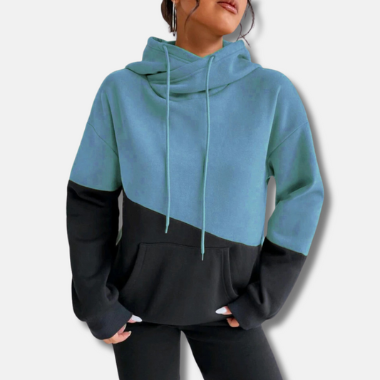 Soft Knit Relaxed Fit Colorblock Hoodie