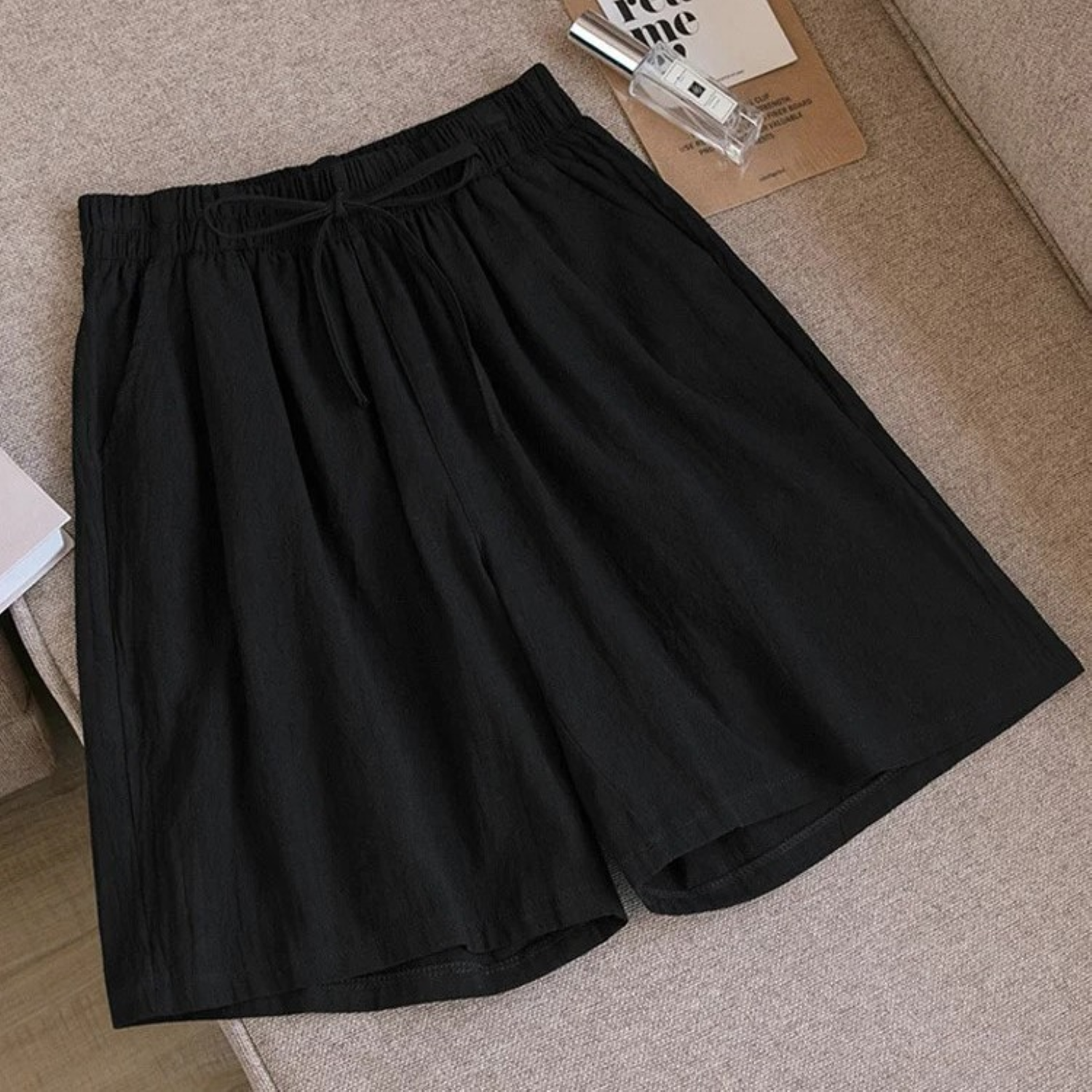 Breathable Cotton Linen Loose-Fit Shorts
