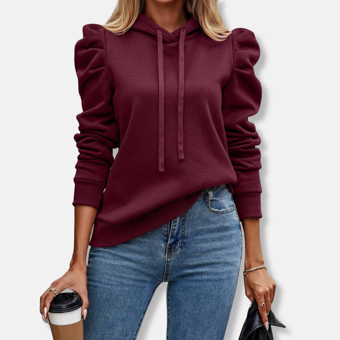 Soft Cotton Blend Relaxed Fit Hooded Top