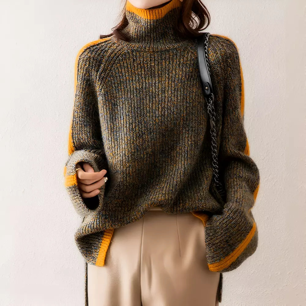 Women’s retro thick wool turtleneck sweater