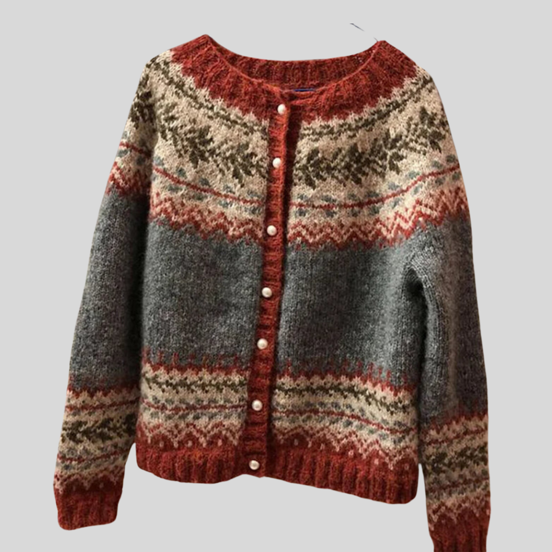 Jacquard Knitted Winter Ethnic Style Sweater