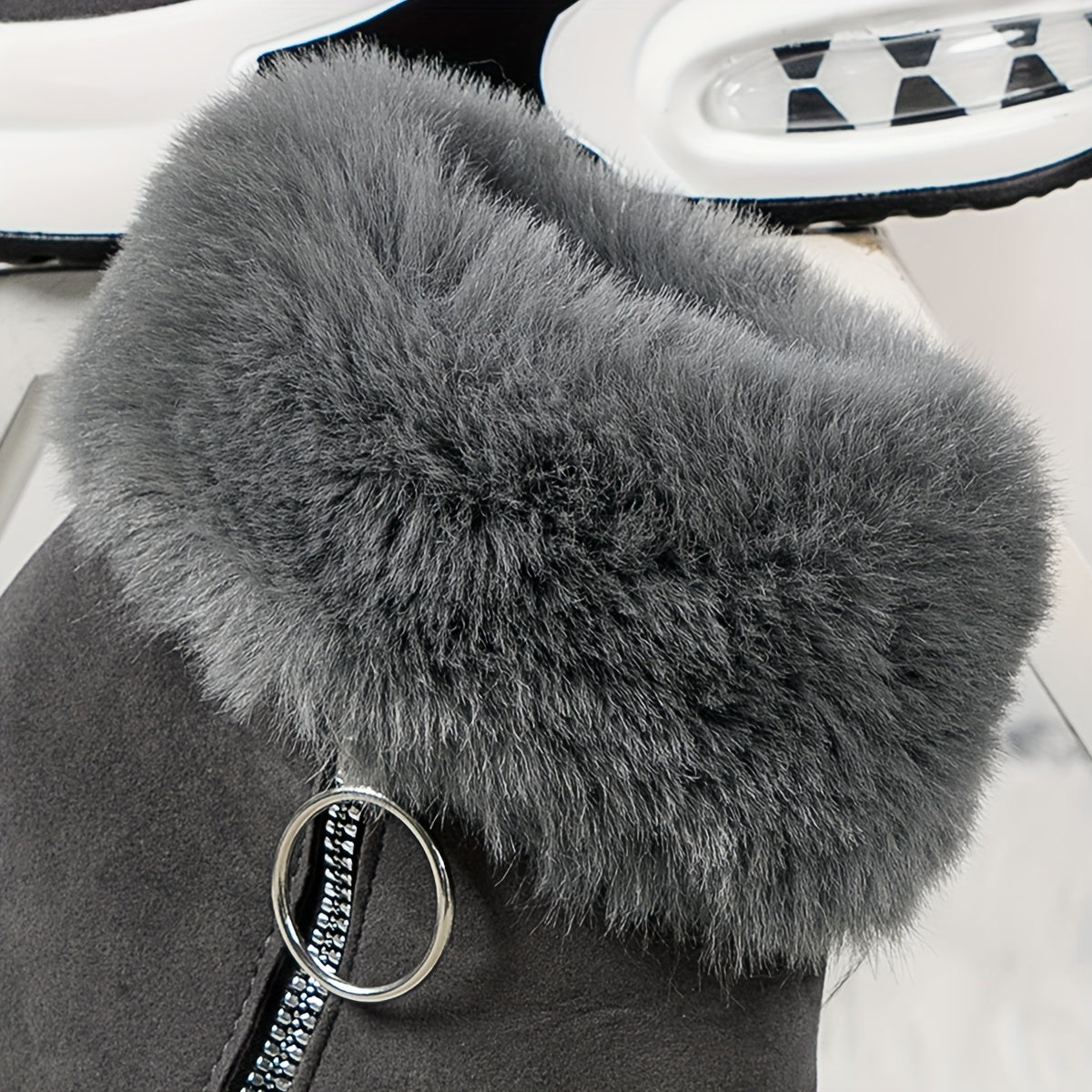 Women's height-increasing fur snow boots
