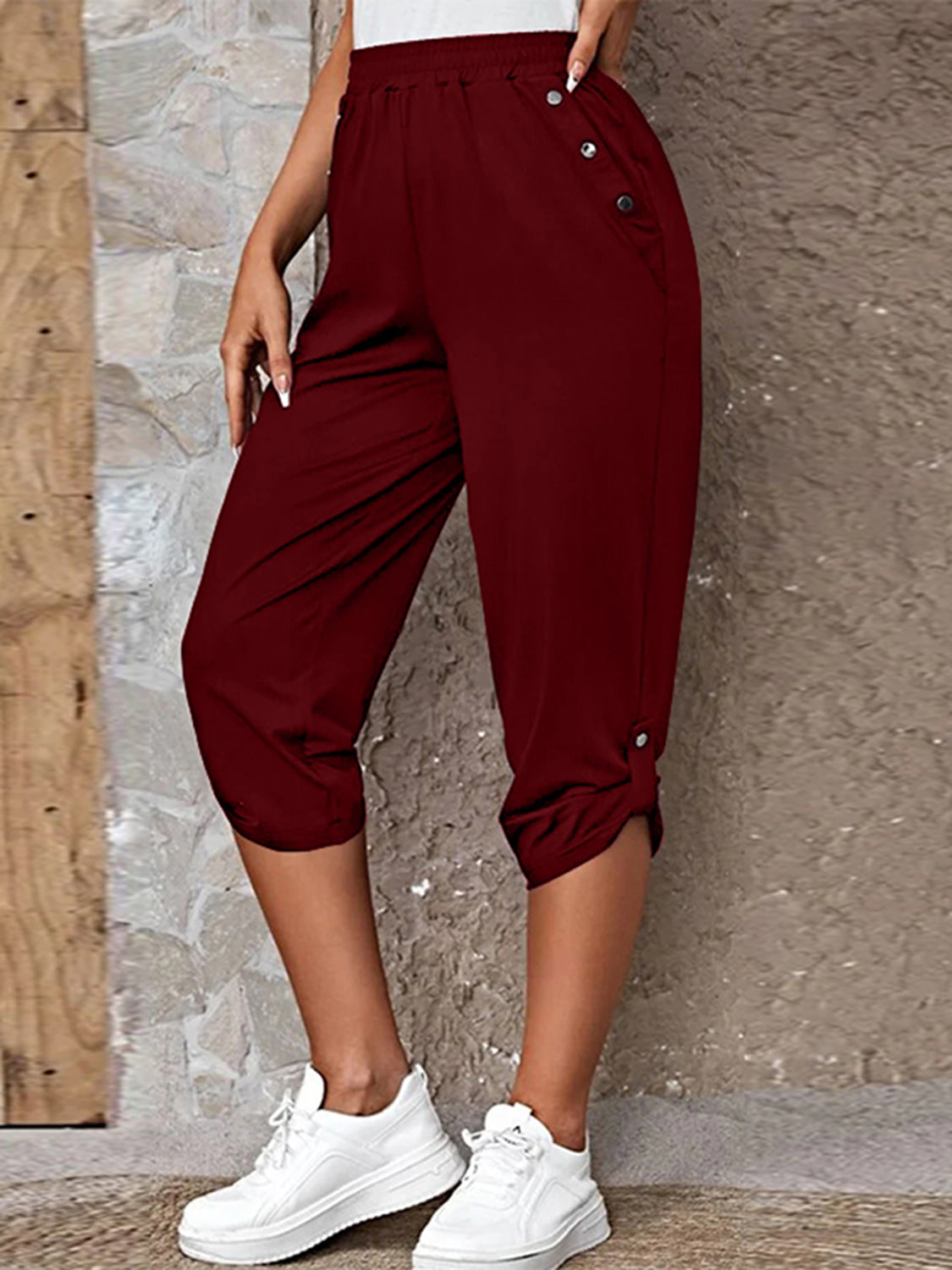 Roll Tab Capris Pants
