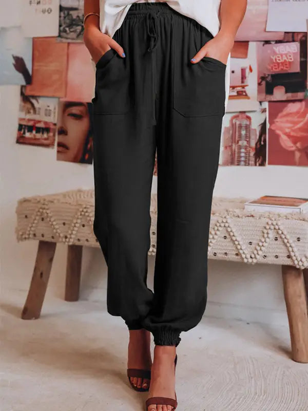 Relaxed Fit Elastic Waist Jogger Pants