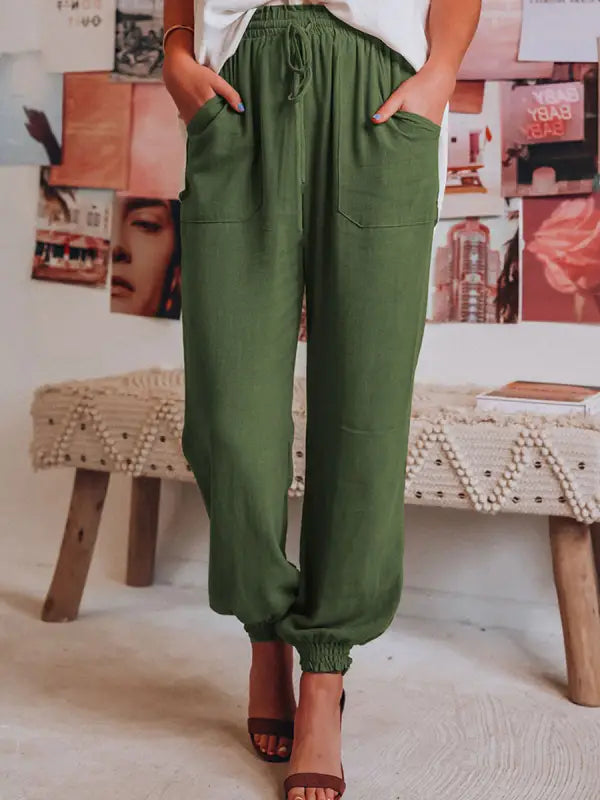 Relaxed Fit Elastic Waist Jogger Pants