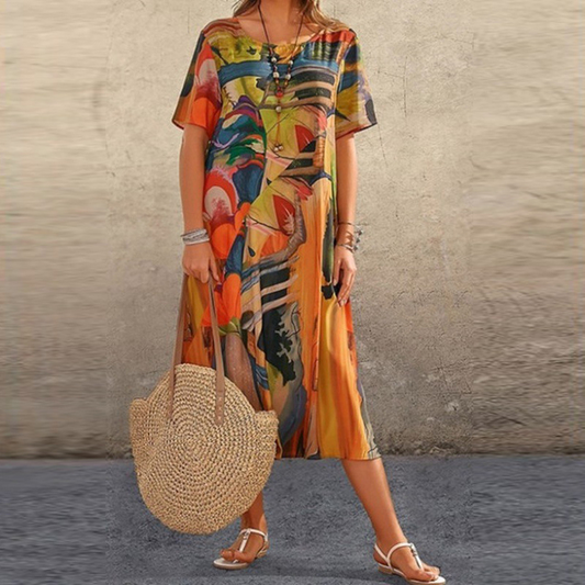 Flowy Loose Fit Midi Dress