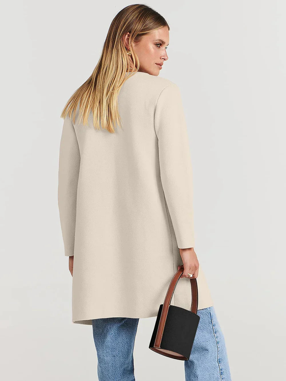 Women's versatile casual lapel midi coat