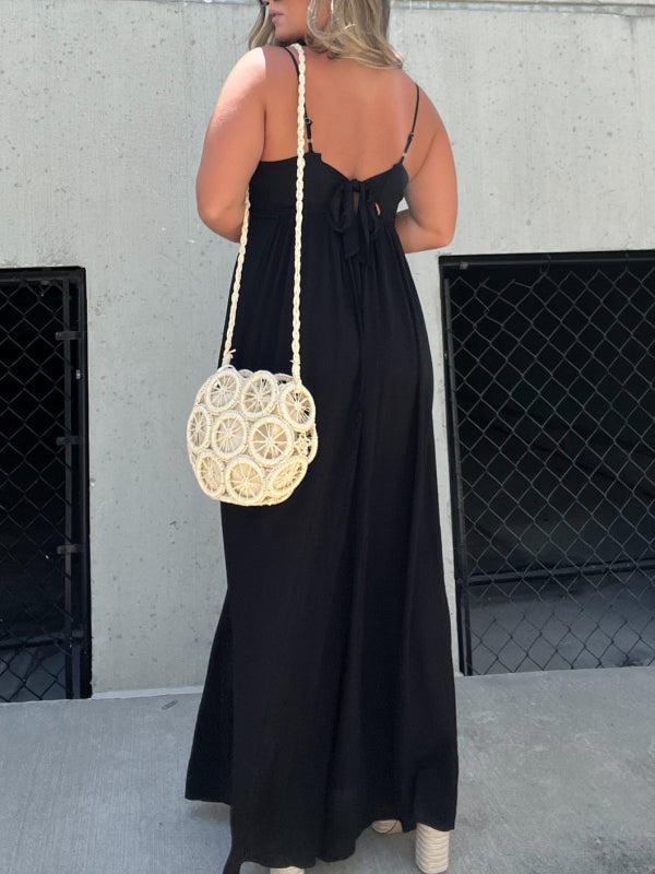 Women's v-neck trousers with wide legs