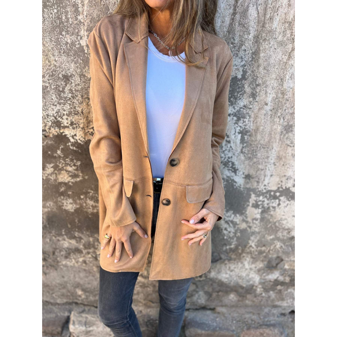 Women's autumn winter long lapel coat