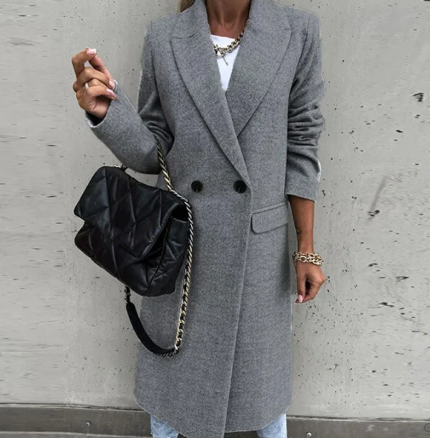 Marina - single-breasted long trench coat