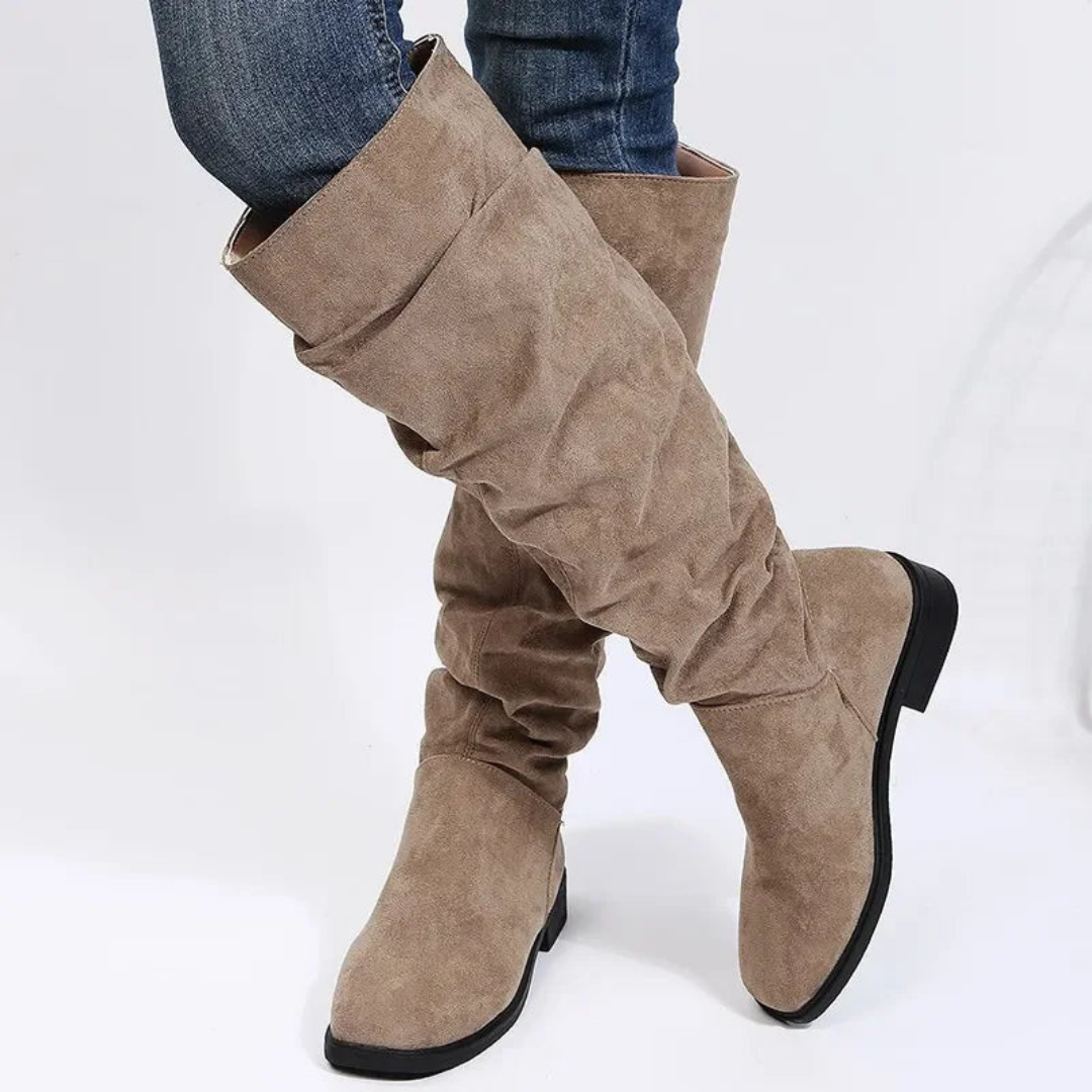 Women's comfortable knee high boots thick heel