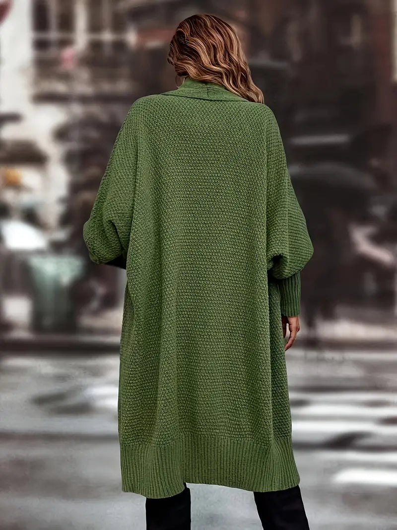 Women's long knitted cardigan